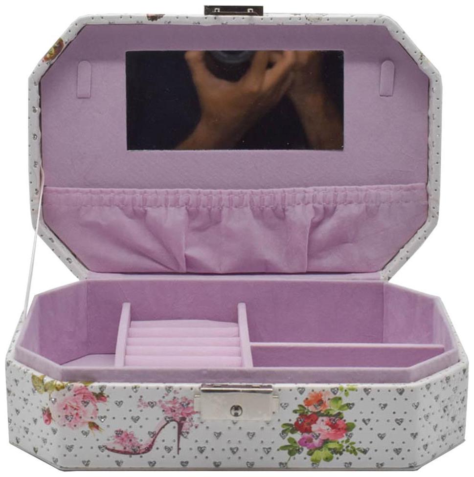 

Kookee Jewellry Organizer Box with Mirror 4 Section - Shoe Print