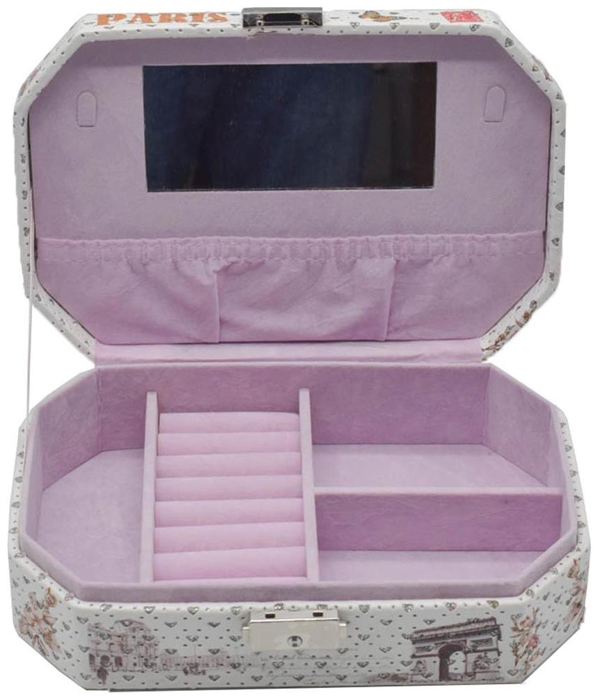 

Kookee Jewellry Organizer Box with Mirror 4 Section - Paris Print