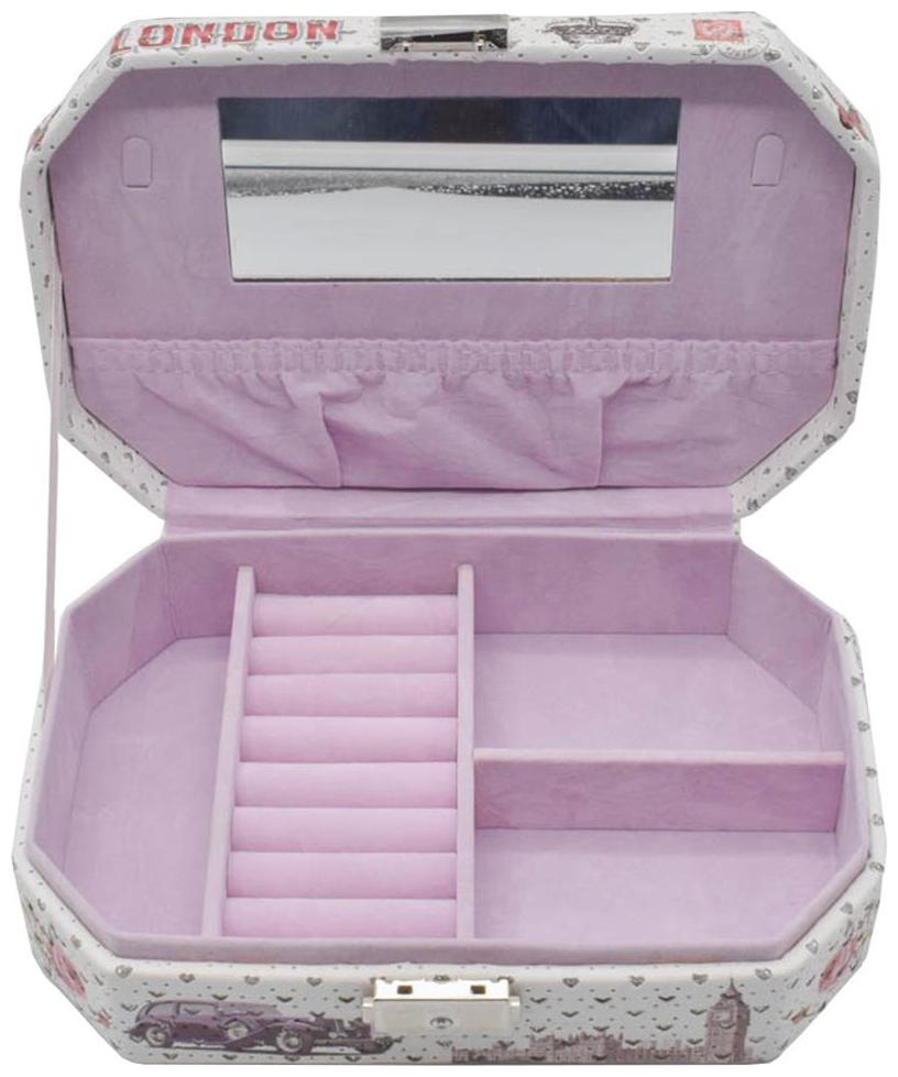 

Kookee Jewellry Organizer Box with Mirror 4 Section - London Print