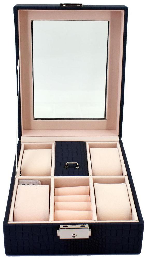 

Kookee Wrist Watch Organizer Storage Box For 4 Slot PU Leather Finish With Glass Window