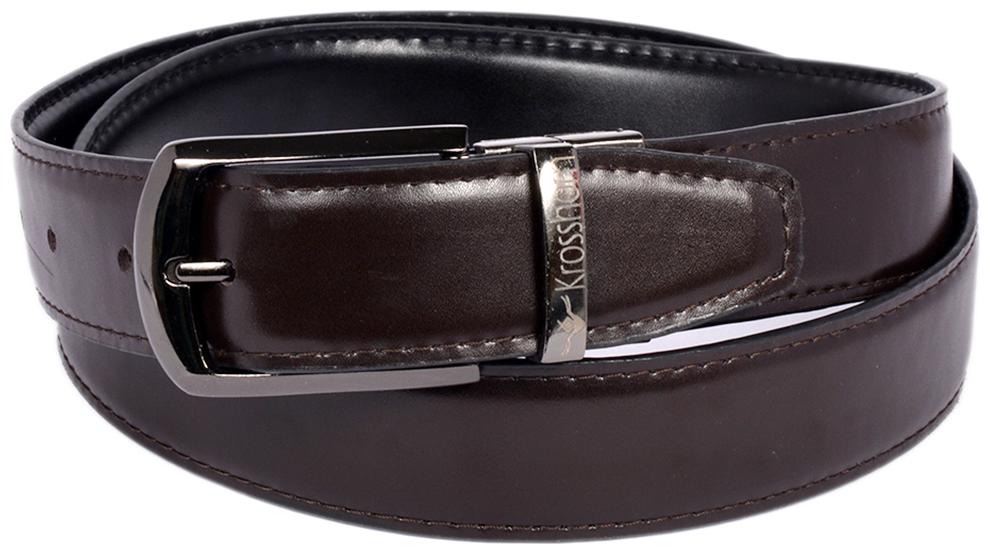 

Krosshorn Men Black Brown Reversible Synthetic leather Belt (Size 26 Pack of 1 )