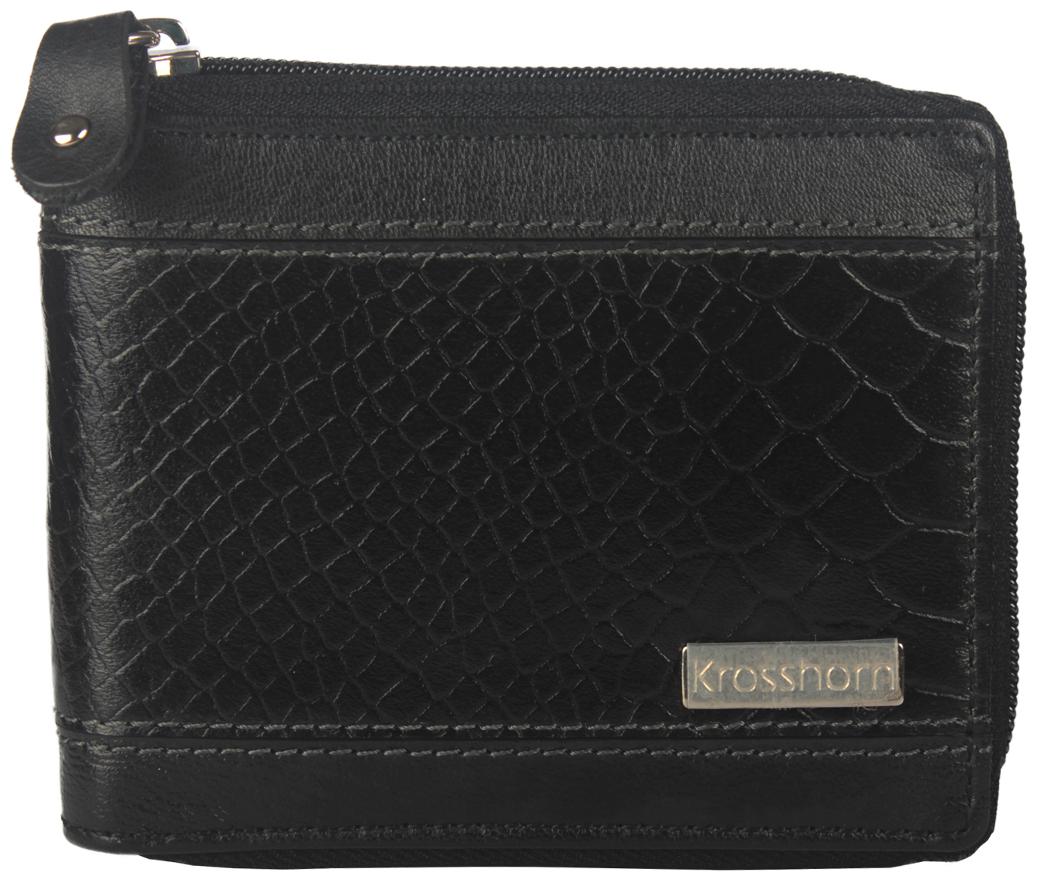 

Krosshorn Men Black Leather Bi-Fold Wallet ( Pack of 1 )