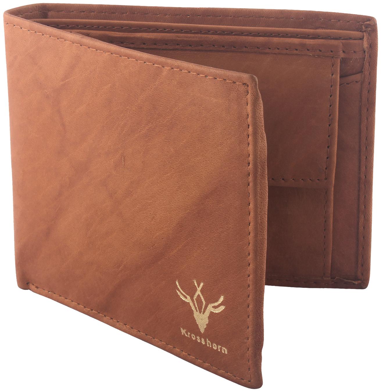 

Krosshorn Men Tan Leather Bi-Fold Wallet ( Pack of 1 )