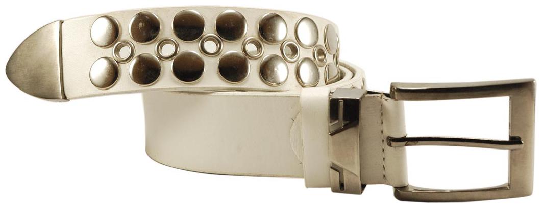 

L B Collections Derrydax Brand High Quality P U Leather Fancy White Belt - Pu-33