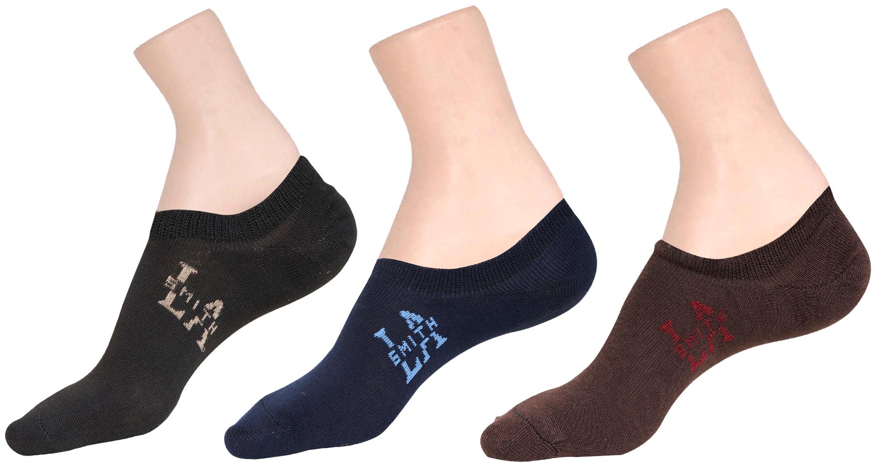 

LA SMITH Men s Cotton Blend No Show Socks Pack of 3 Invisible Loafer Socks