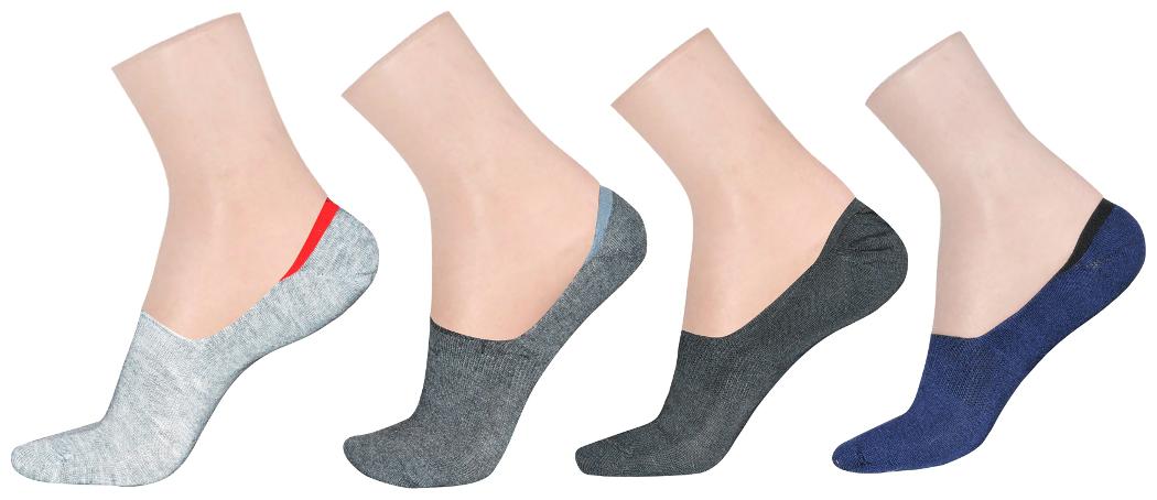 

LA SMITH Men s Cotton Blend No Show Socks Pack of 4 Invisible Loafer Socks