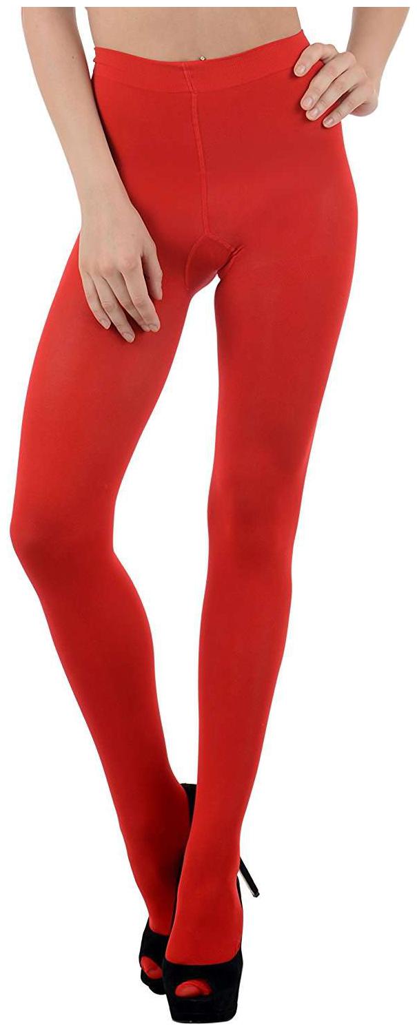 

Ladies Opaque Pantyhose Stockings High Denier Super Comfortable Full Length Big Size Color- RED