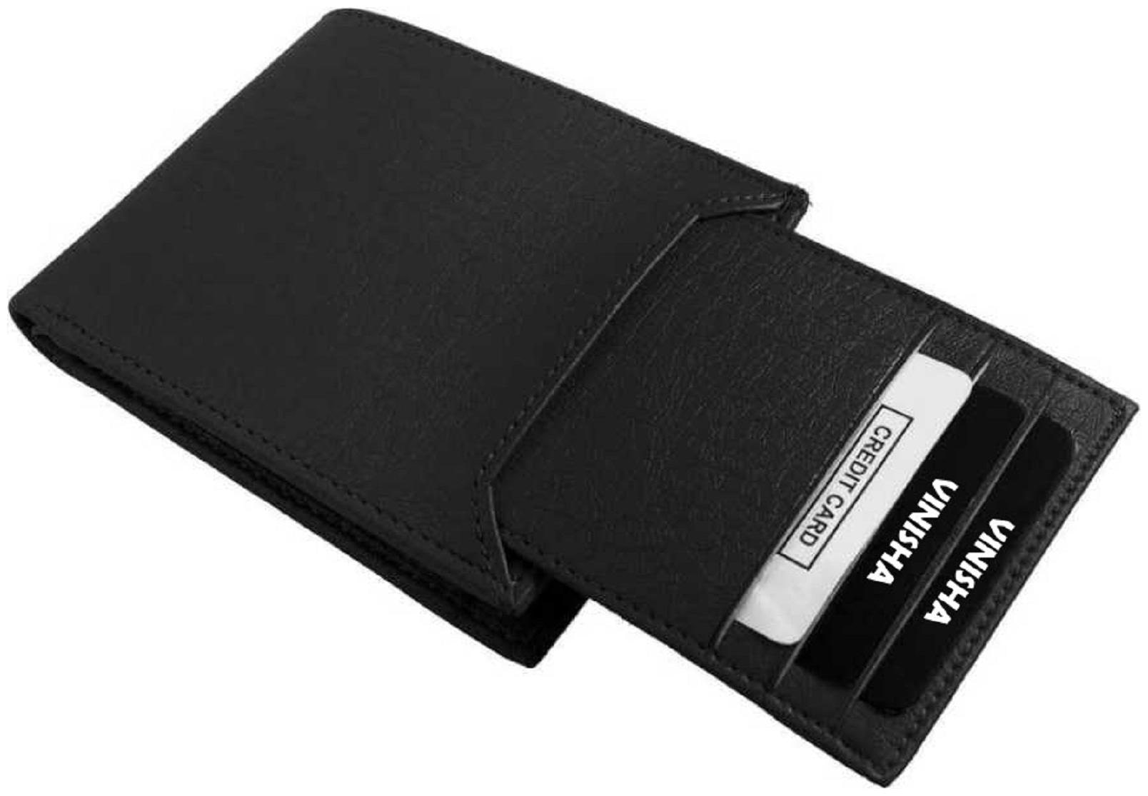 

Leather (pu) Wallet For Men PU Leather Separable card holder Black in colour Bi-Fold Hand Made Long Lasting Quality (M-0015)
