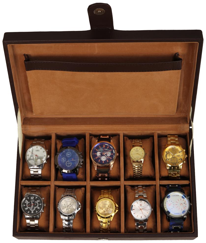 

Leather World Men Pu Watch cases - Brown Pack of 1