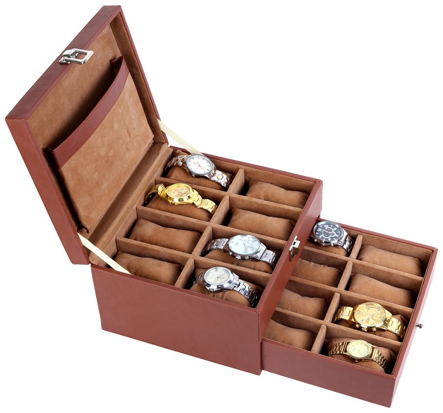 

Leather World Men Pu Watch cases - Brown Pack of 1