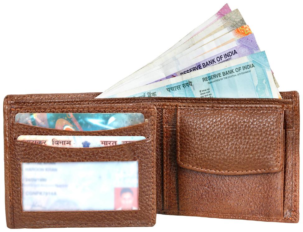 

Leather World Tan Buff Genuine Leather Men s Wallet (GW8030)