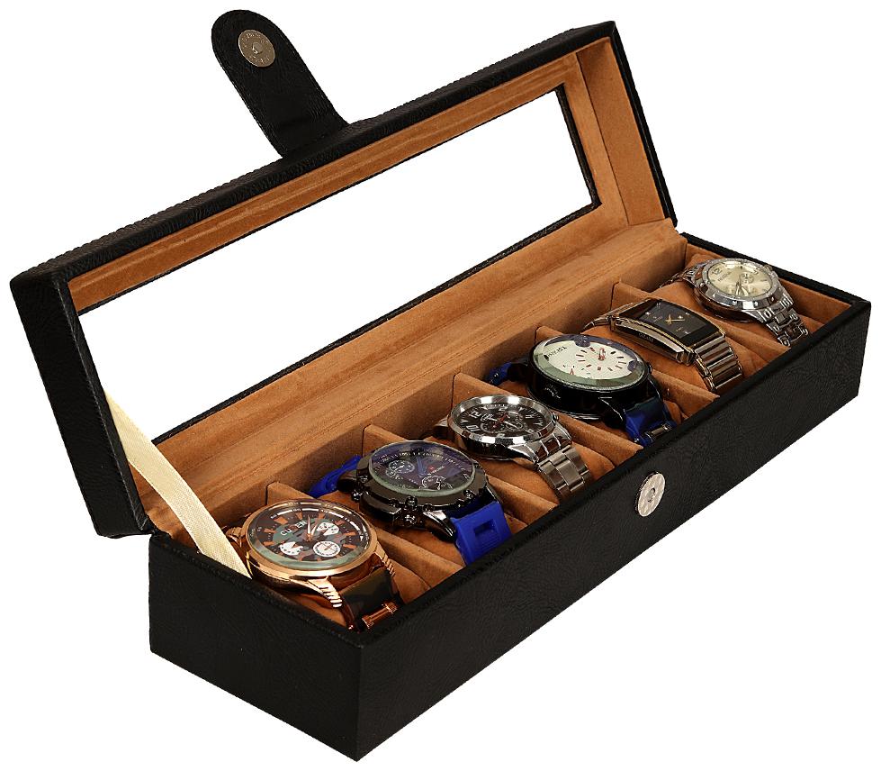 

Leather World Men Pu Watch cases - Black Pack of 1