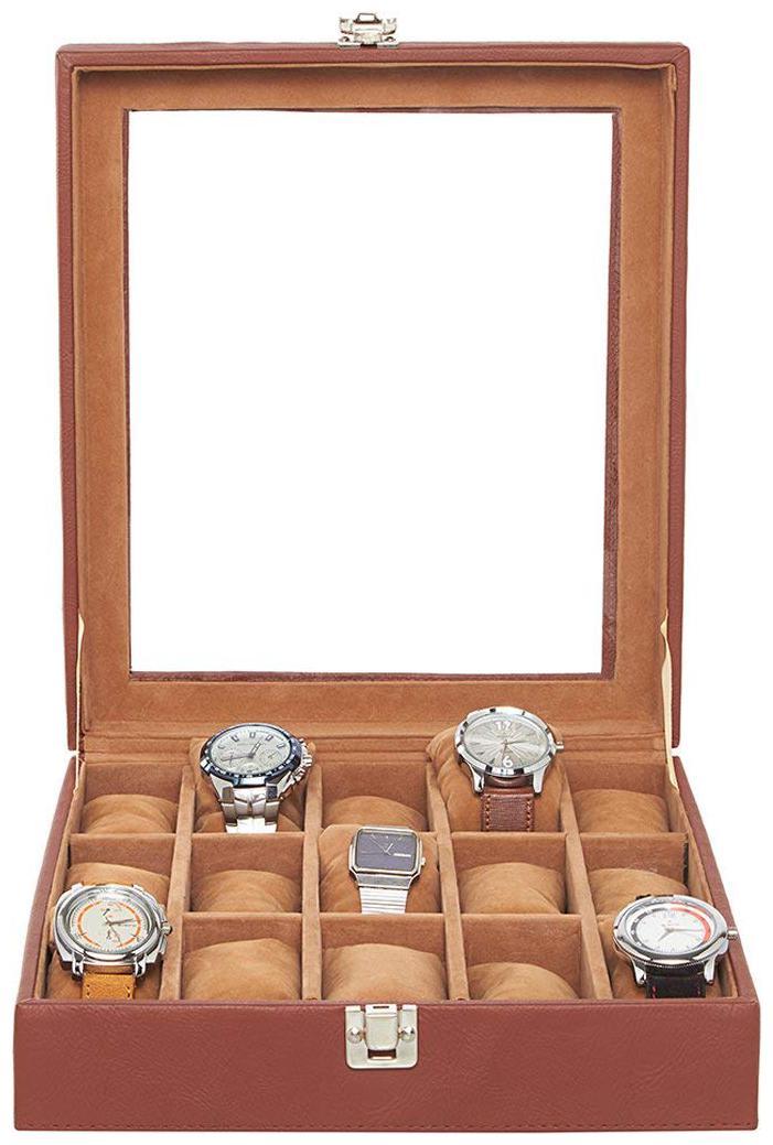 

Leather World Men Pu Watch cases - Brown Pack of 1