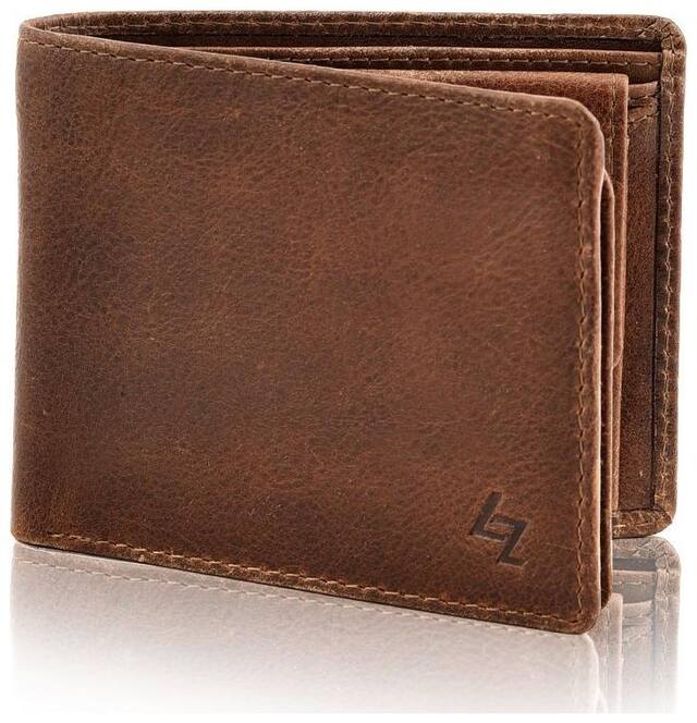 Leather Zentrum Men Brown Leather Bi-Fold Wallet