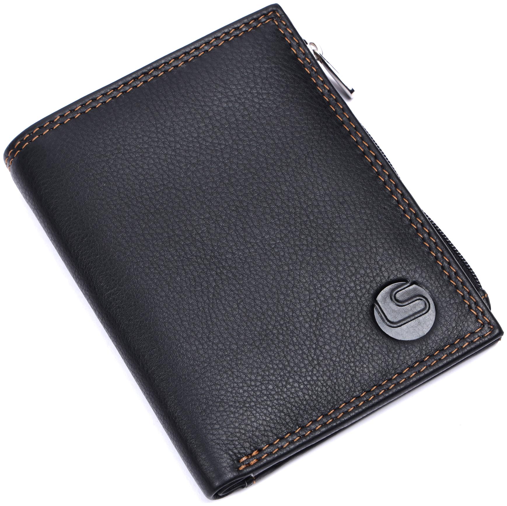 Leatherstile Men Black Leather Bi Fold Wallet by Leathers Tile