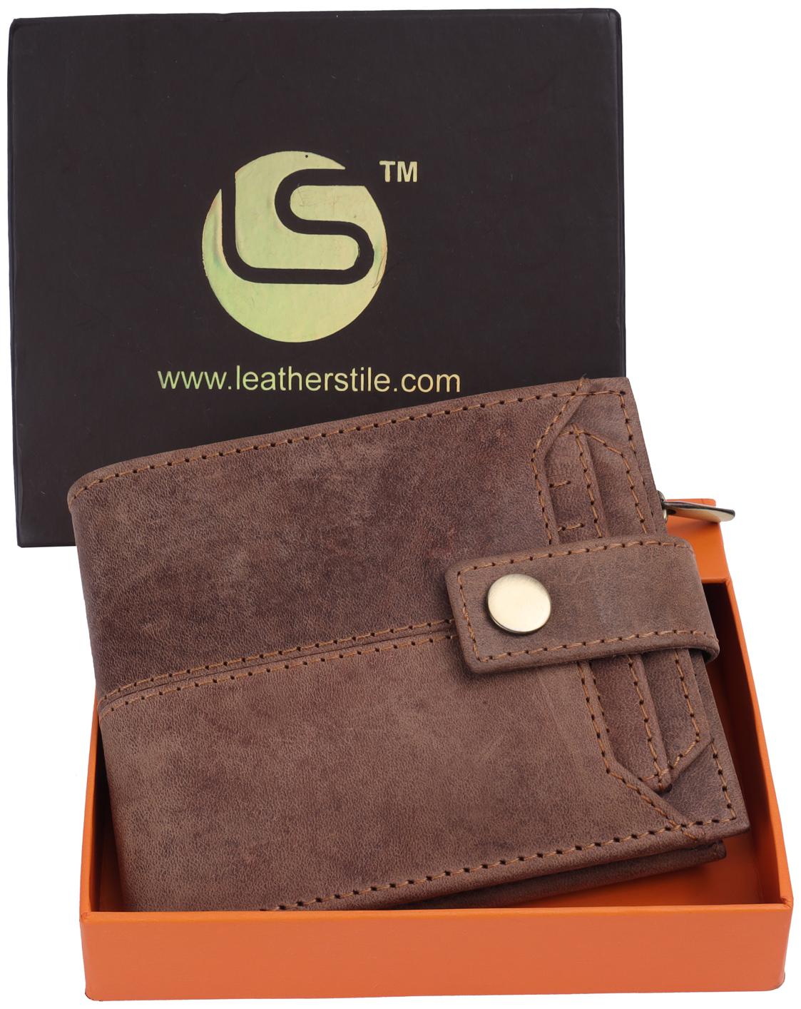 

Leatherstile Men Brown Leather Bi-Fold Wallet ( Pack of 1 )