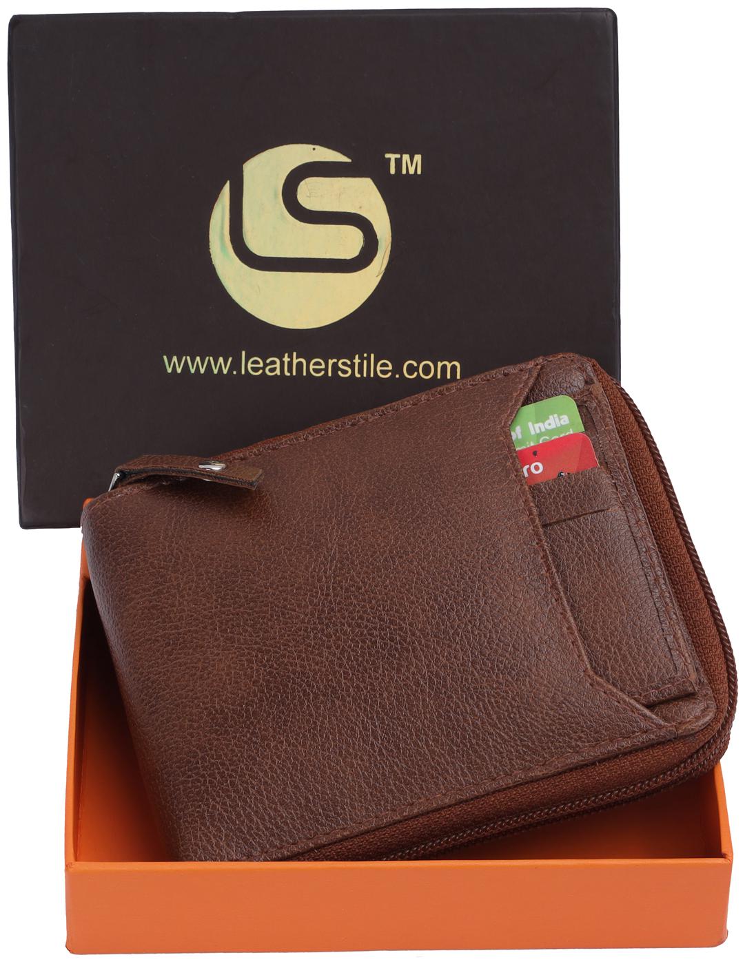 

Leatherstile Men Tan Synthetic leather Bi-Fold Wallet ( Pack of 1 )