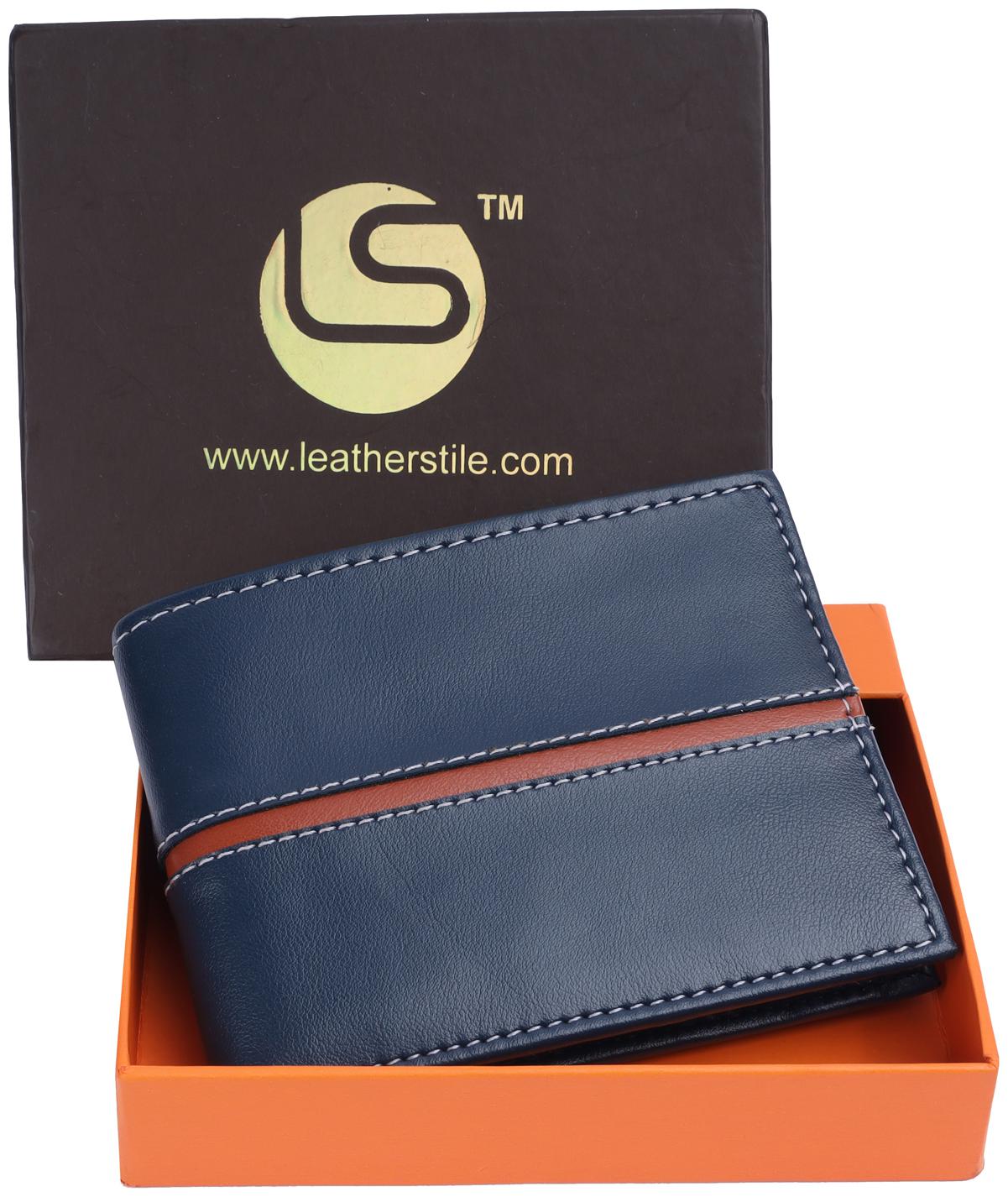 

Leatherstile Men Blue Synthetic leather Bi-Fold Wallet ( Pack of 1 )