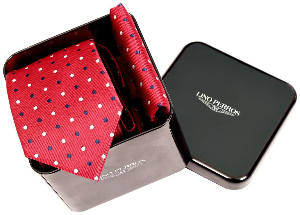 

Lino Perros Red Tie Pocket Square Set