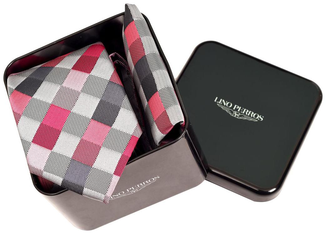 

Lino Perros Pink Tie Pocket Square Set