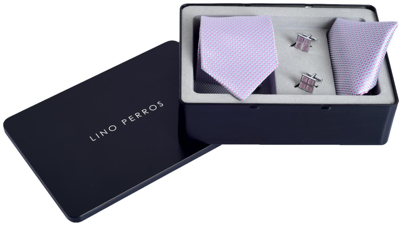 

Lino Perros Pink Tie Cufflink And Pocket Square