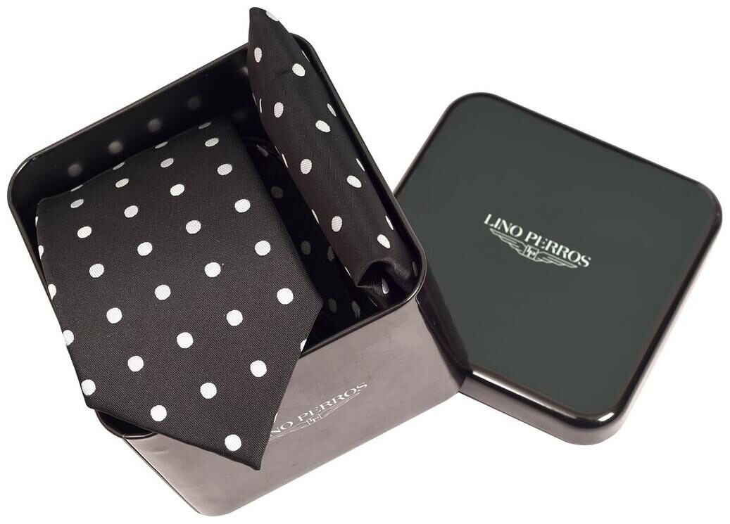 

Lino Perros Black Tie Pocket Square Set