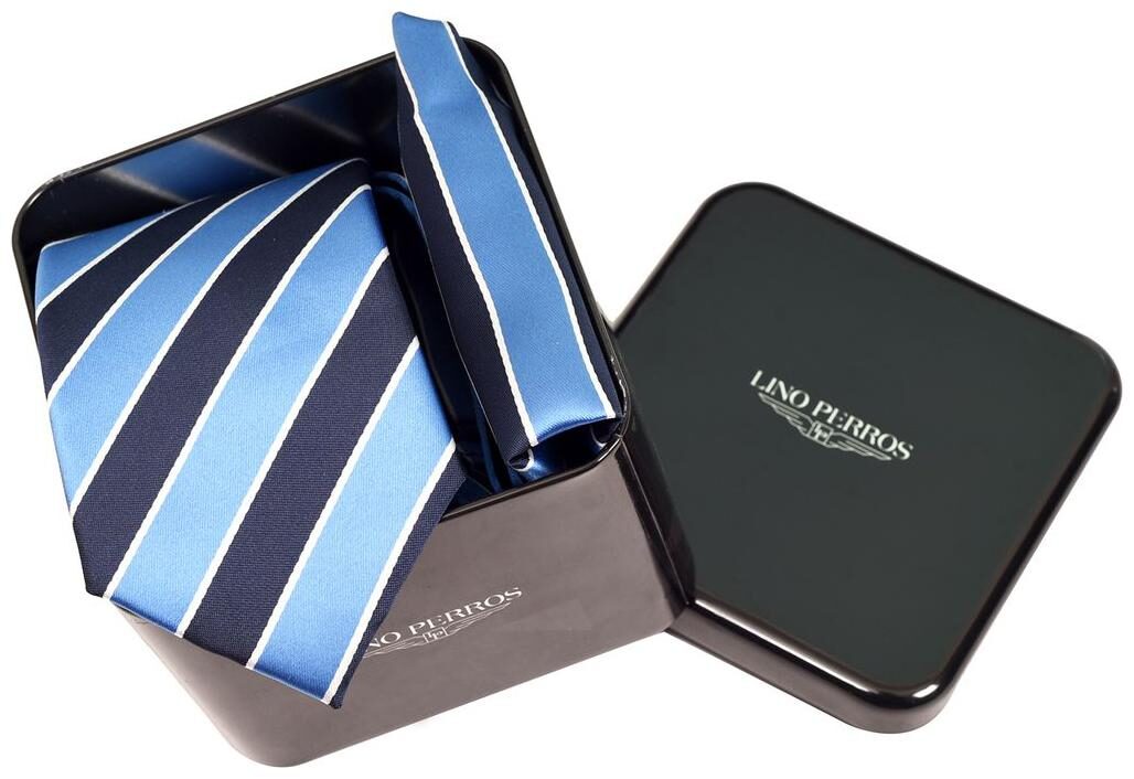 

Lino Perros Blue Tie Pocket Square Set