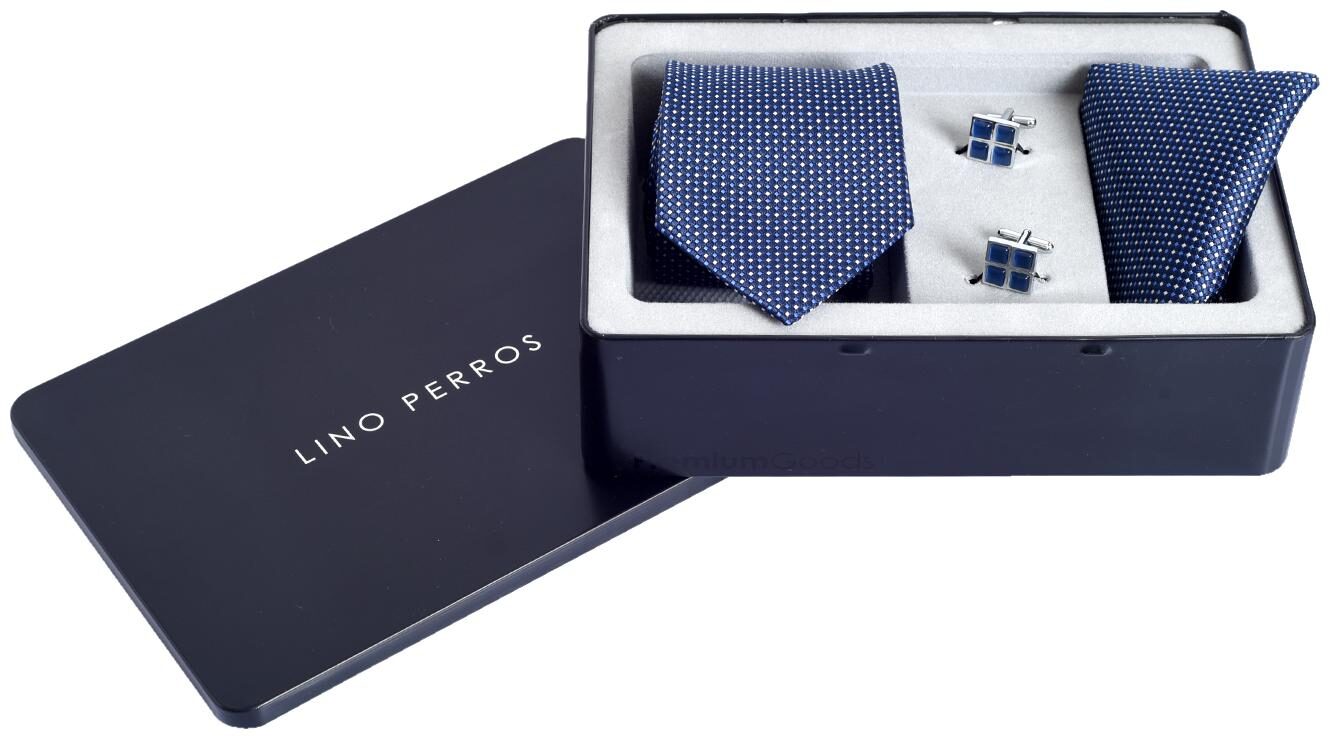 

Lino Perros Blue Tie Cufflink And Pocket Square