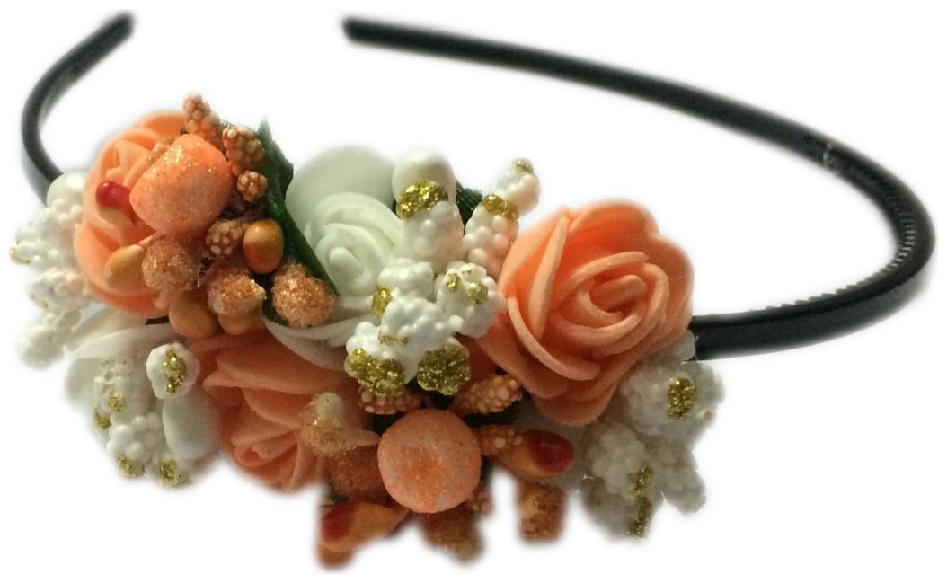 

Loops n knots White Orange Hairband