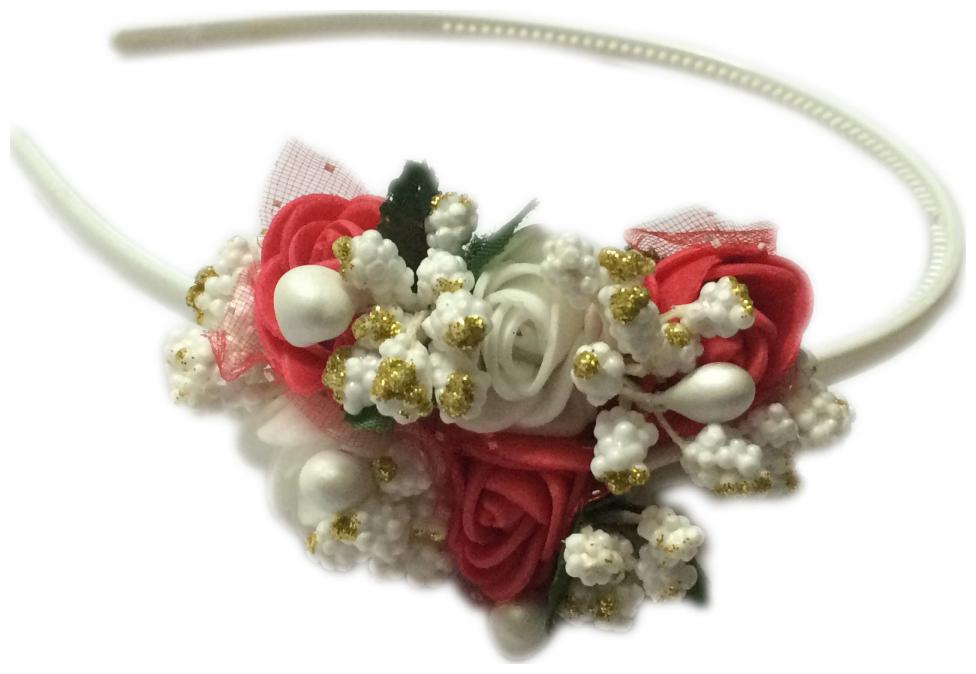 

Loops n knots White Red Hairband