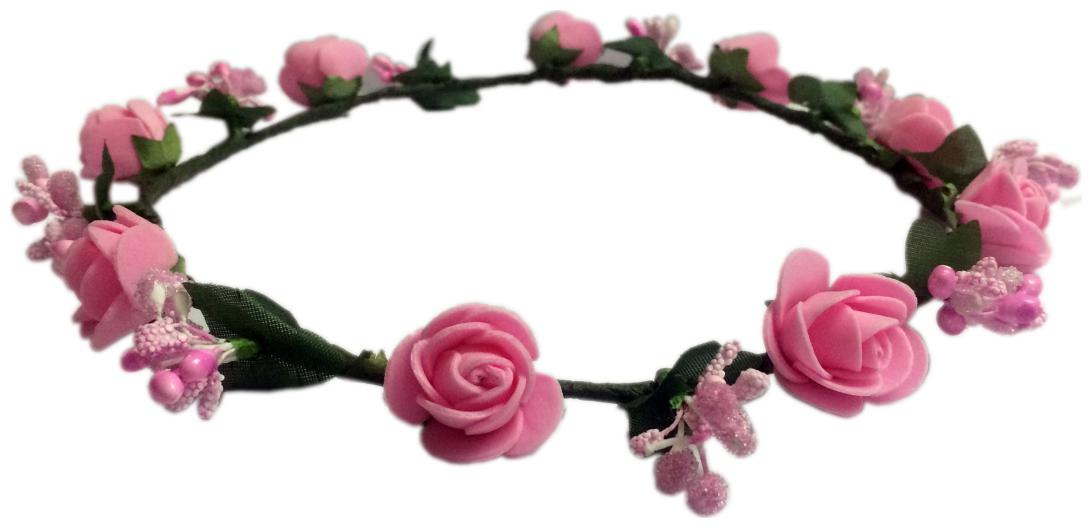 

Loops n Knots Princess Flora Collection Pink Tiara Crown Headband For Girls Women Hair Accessories For Birthday Party Wedding-Gift For Girls