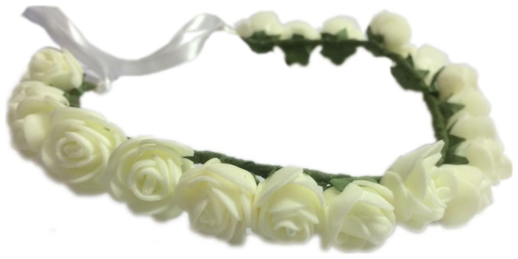 

Loops n knots Princess Flora Collection White Tiara Crown Headband For Girls Women Hair Accessories For Birthday Party Wedding-Gift For Girls