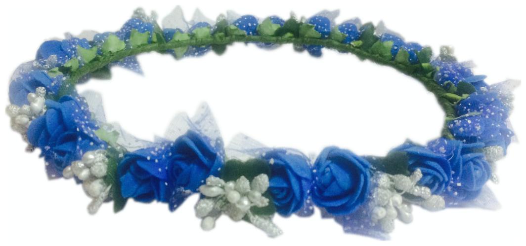 

Loops n knots Blue Silver Floral Tiara Crown Headband For Girls Women