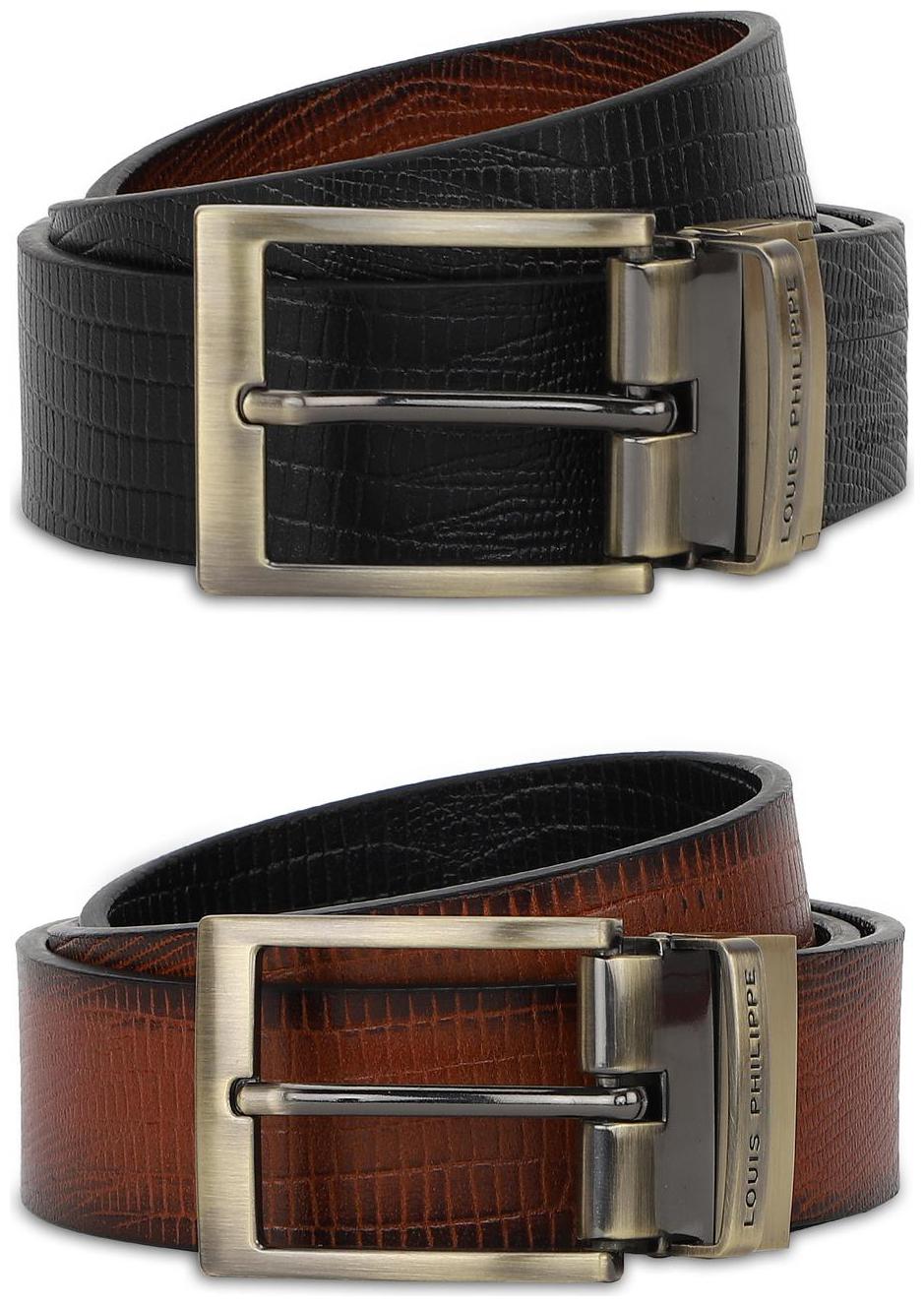 

Louis Philippe Black Reversible Belt For Men