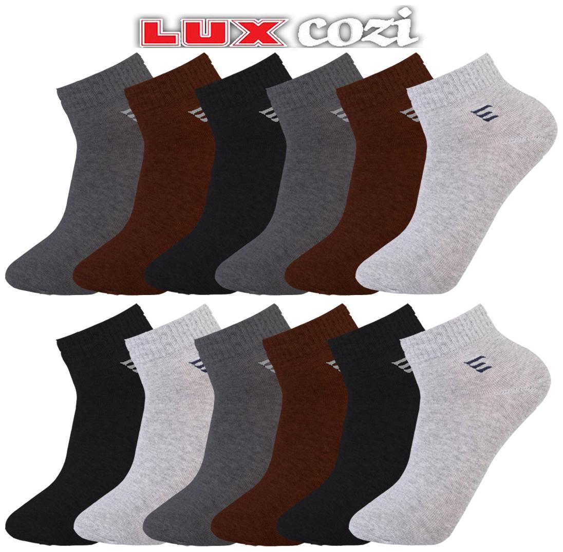 

Lux Cozi Premium Cotton Spandax Ankle Socks Pair - Pack of 12