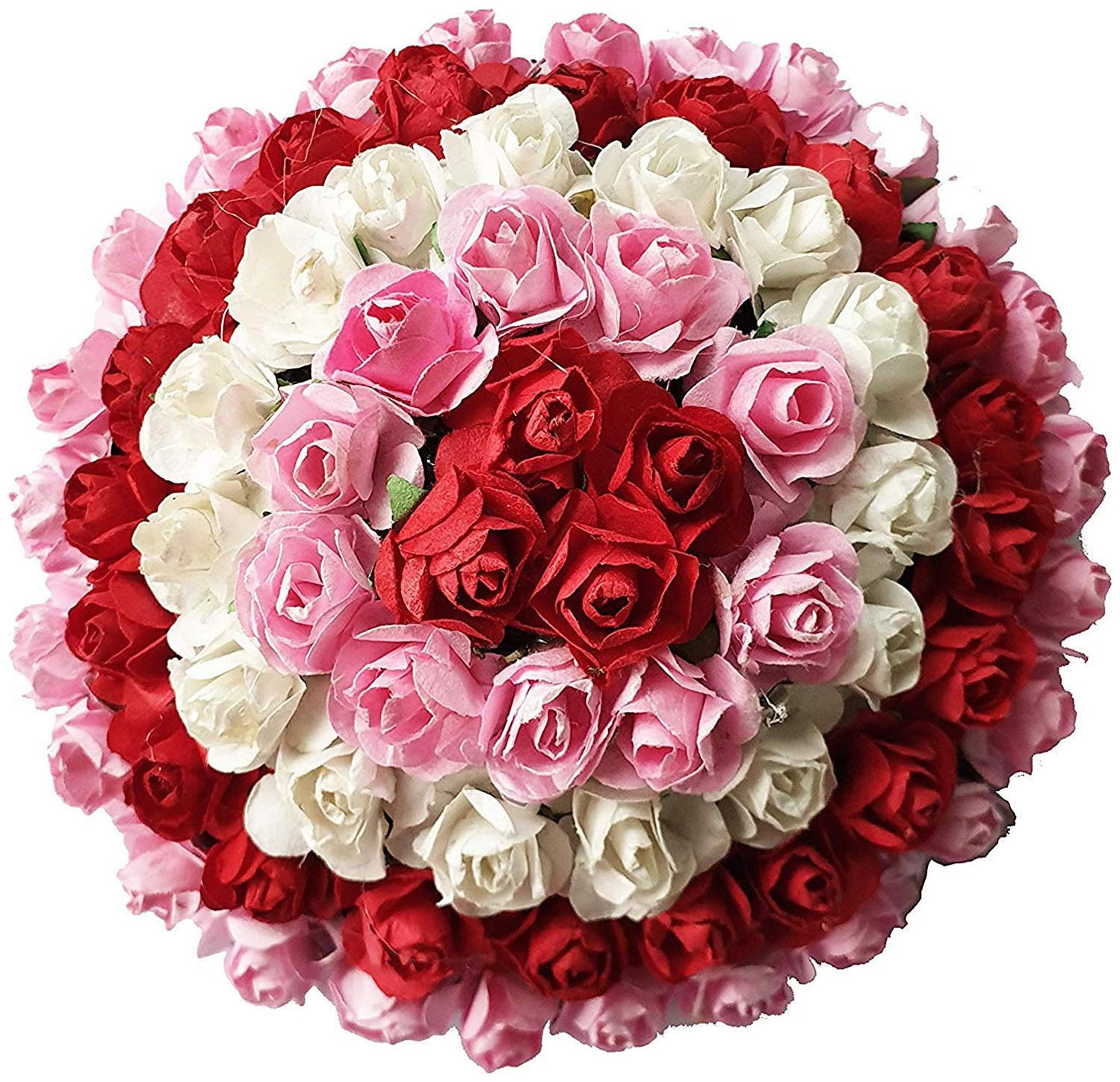 

Maahal Beautiful Hair Accessories Multi Flower Gajra Bun Maker with White Beads