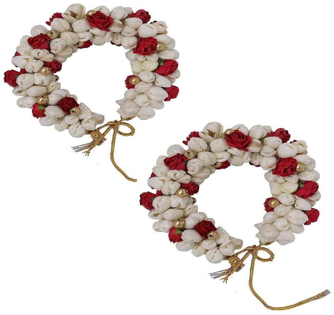 

Maahal Hair Bun Mogra Flower Gajra Artificial Flower Gajra combo for Women Pack of 2