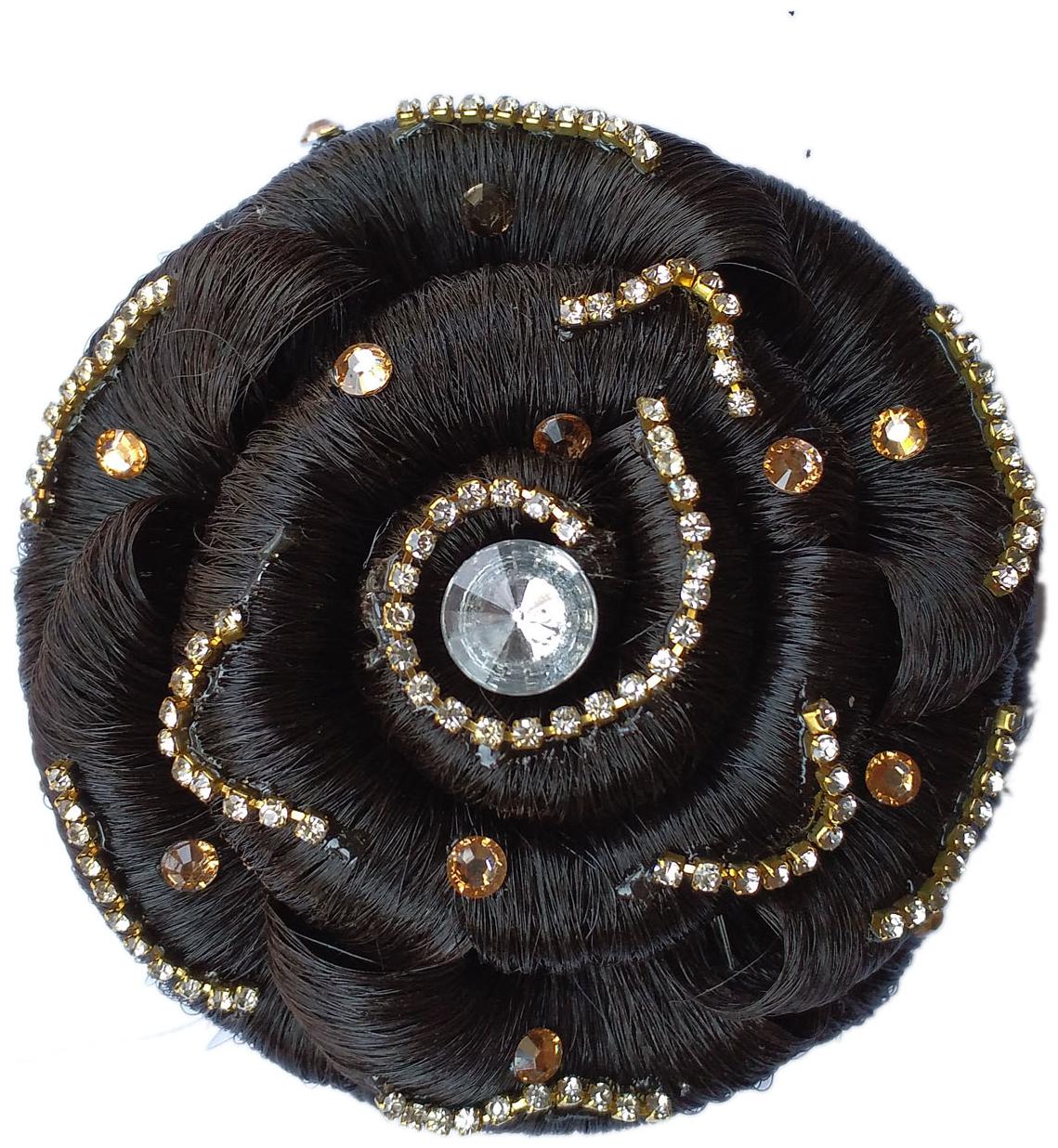 

Maahal Women Stone Juda Extension For Bun Decorations Artificial Juda For Bride Juda Extension For Short Hair Brown Pack Of 1