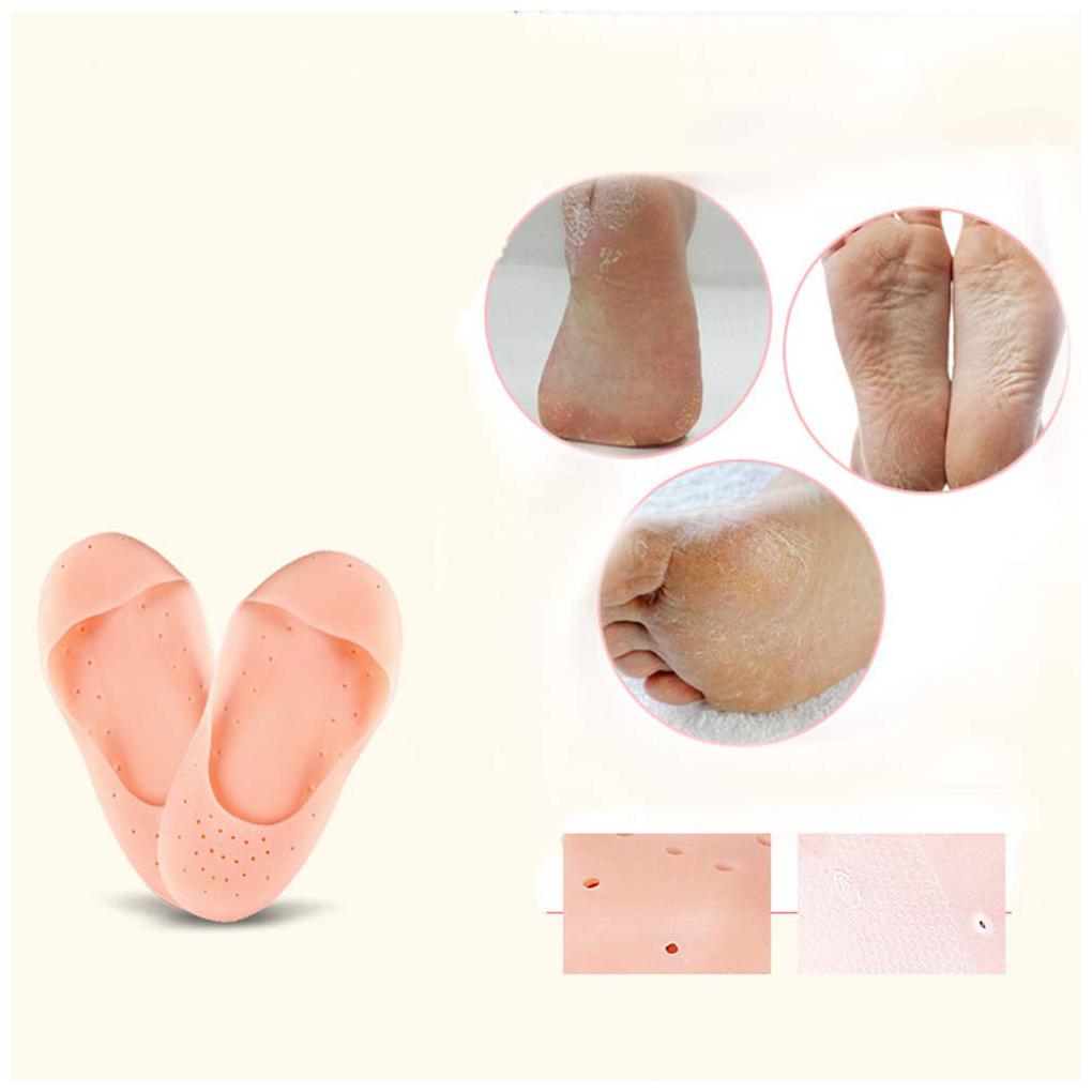 

Marketwala Anti Crack Full Length Silicon Foot Protector Moisturizing Socks For Foot Care And Heel Cracks (Pair of 1) Assorted Color