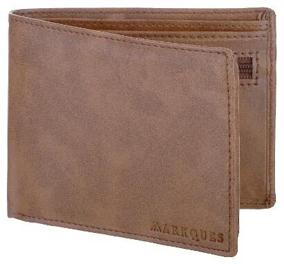 

MARKQUES Men Brown Leather Bi-Fold Wallet ( Pack of 1 )