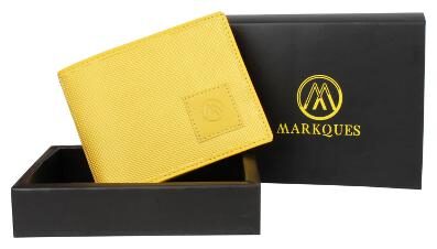 

MARKQUES Men Yellow Leather Bi-Fold Wallet ( Pack of 1 )