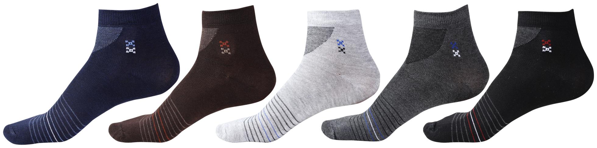 

Maroon Multi Cotton Ankle length socks ( Pack of 5 )