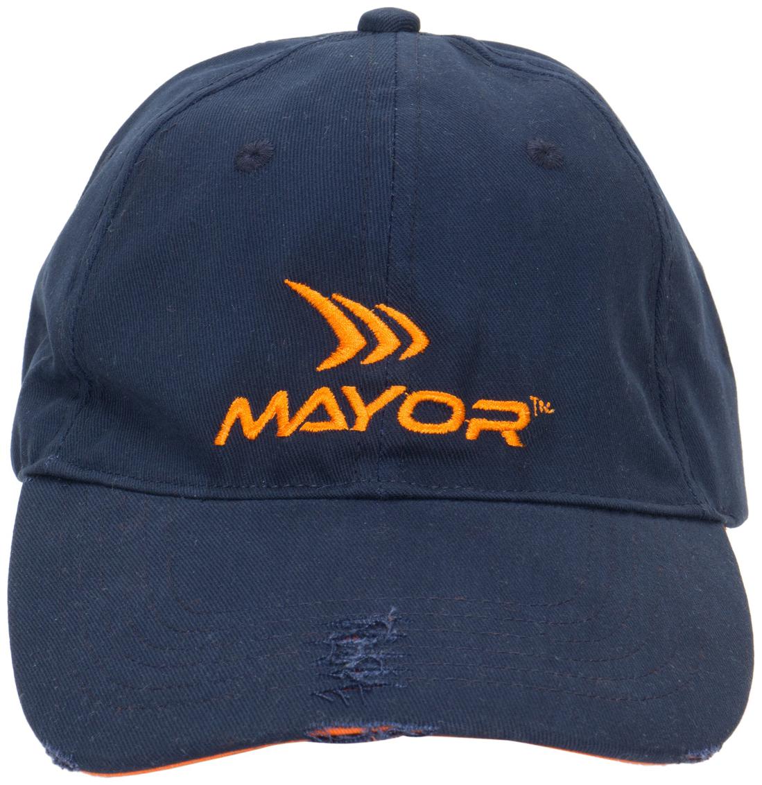 

Mayor Embroidered Ripped Torn Navy Blue Cap
