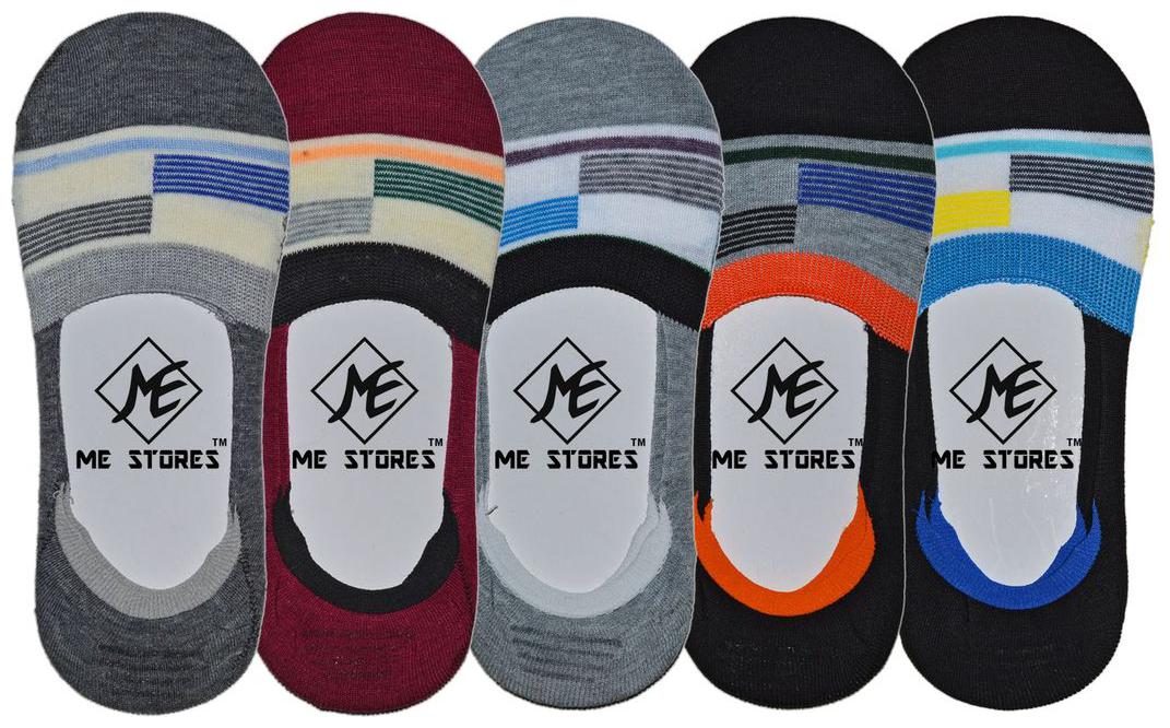 

ME Stores No Show Socks Loafer Socks Sneakers Socks With Silicon Support fits size UK 7 - 10 Multicolour (Pack of 5 Pair)