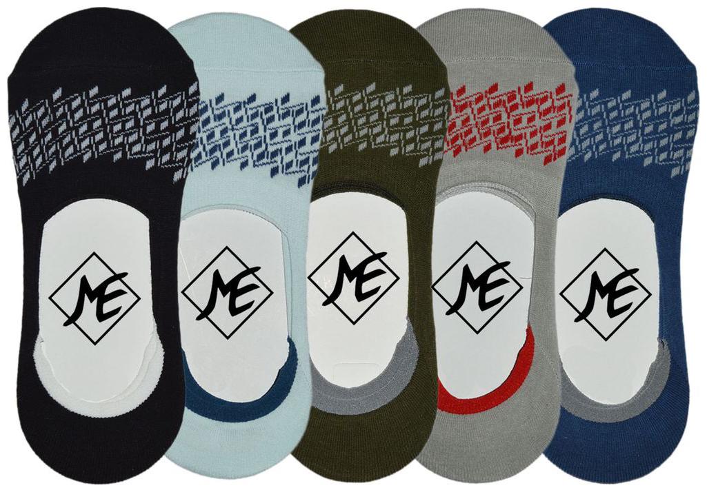 

ME Stores No Show Socks Loafer Socks Sneakers Socks With Silicon Support fits size UK 7 - 10 Multicolour (Pack of 5 Pair)