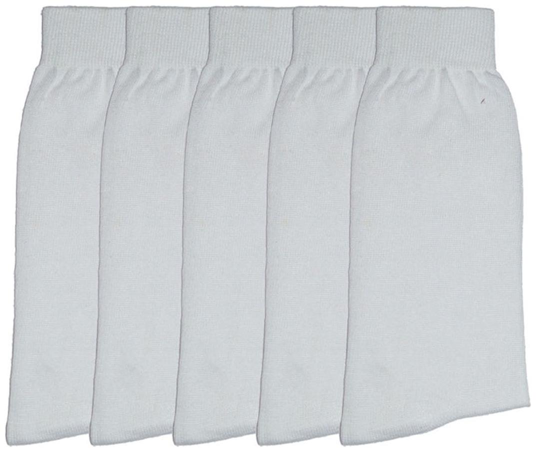 

ME White Cotton Calf length socks ( Pack of 5 )