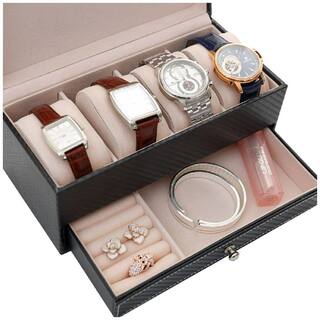 Buy Medeta 4 Grids Cf Rectangle Leather Watch Box Jewelry Box With