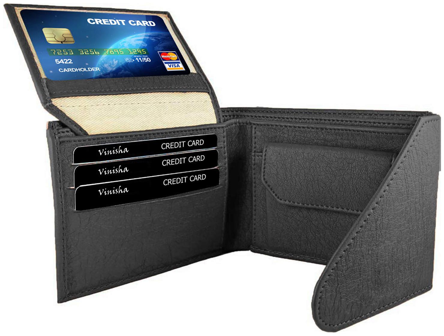 

Men Genuine Leather Wallet For Men Tri-Fold Hand Made Black Long Lasting Quality (Model-MW TF BL-0003)