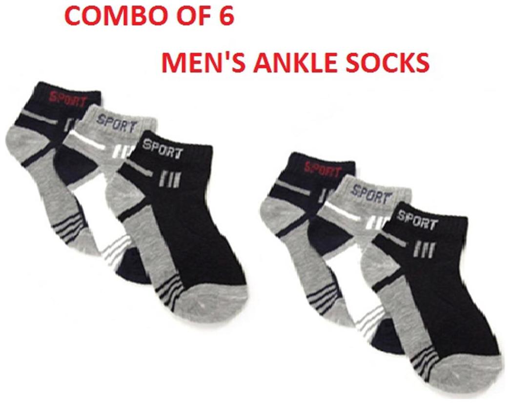 

Men s Assorted Ankle Cotton Socks - Set Of 6 Pairs