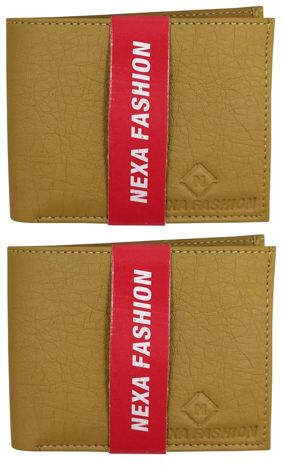 

NEXA FASHION Men Beige Pu Bi-Fold Wallet ( Pack of 2 )